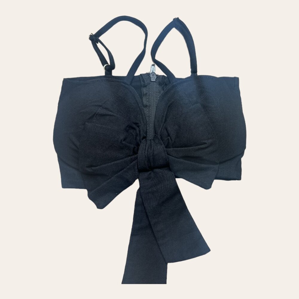 NEW Black Strap Bow Top